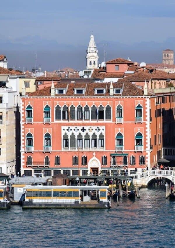 Danieli Hotel in Venice seen from the Grand Lagoon.