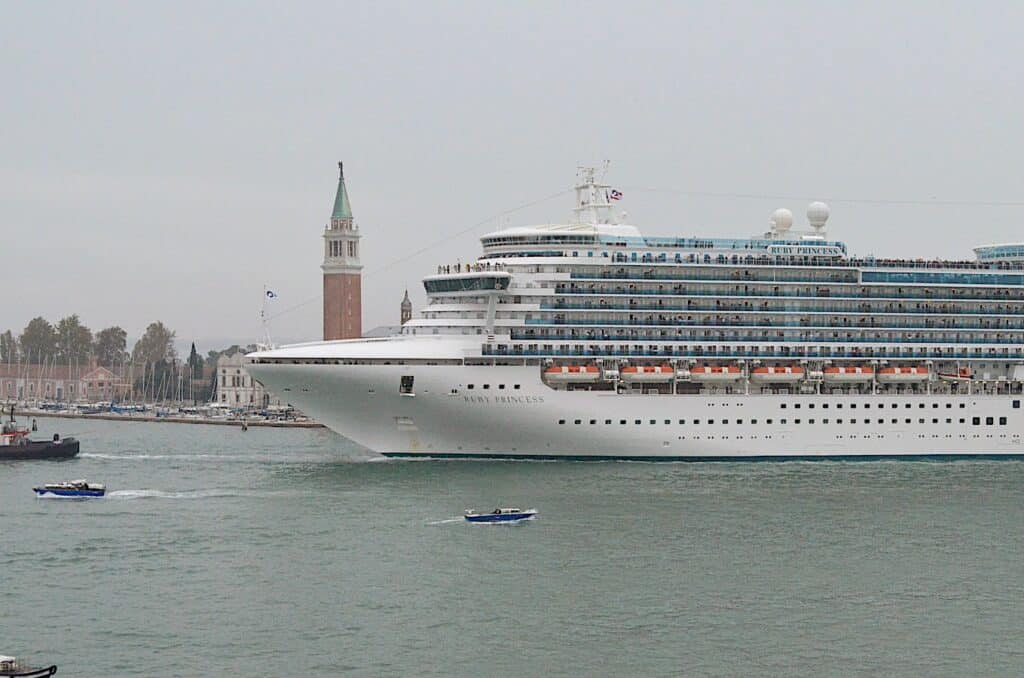 Cruise ship in Venetian Lagoon.
