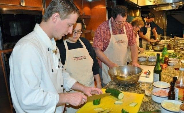 Hands-On cooking class at the Culinary Center aboard Holland America Maasdam.