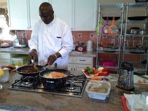 Chef prepares popular island cuisine in Barefoot Holiday's Flavors of St. Lucia culinary tour.