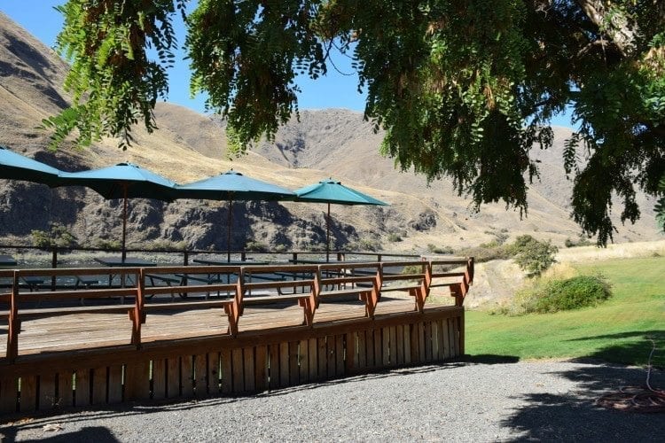 Lunch at Garden Creek Ranch. in Hells Canyon.