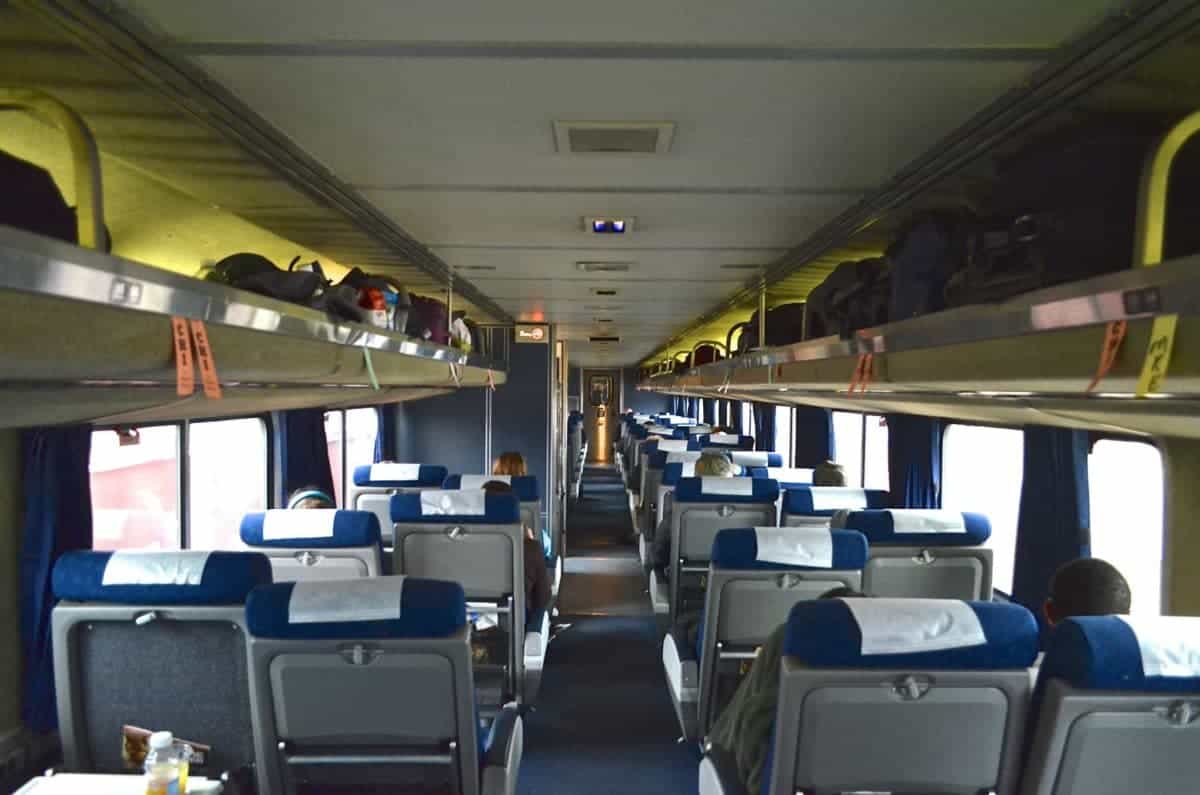 Typical Amtrak coach car.