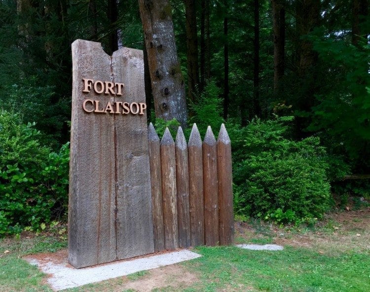 Entrance to Fort Clatsop National Historical Park.