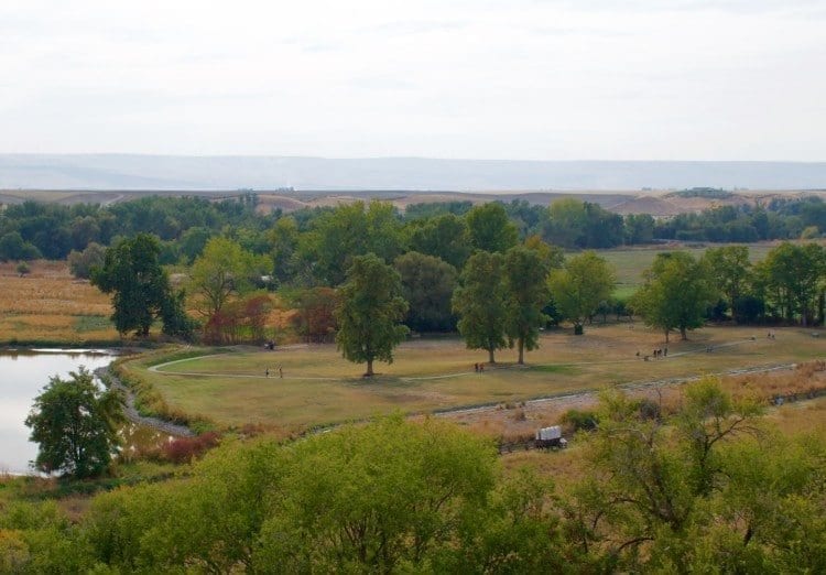 From the overlook at the Whitman Memorial, you can get a good idea of the site of the Whitman Mission. 