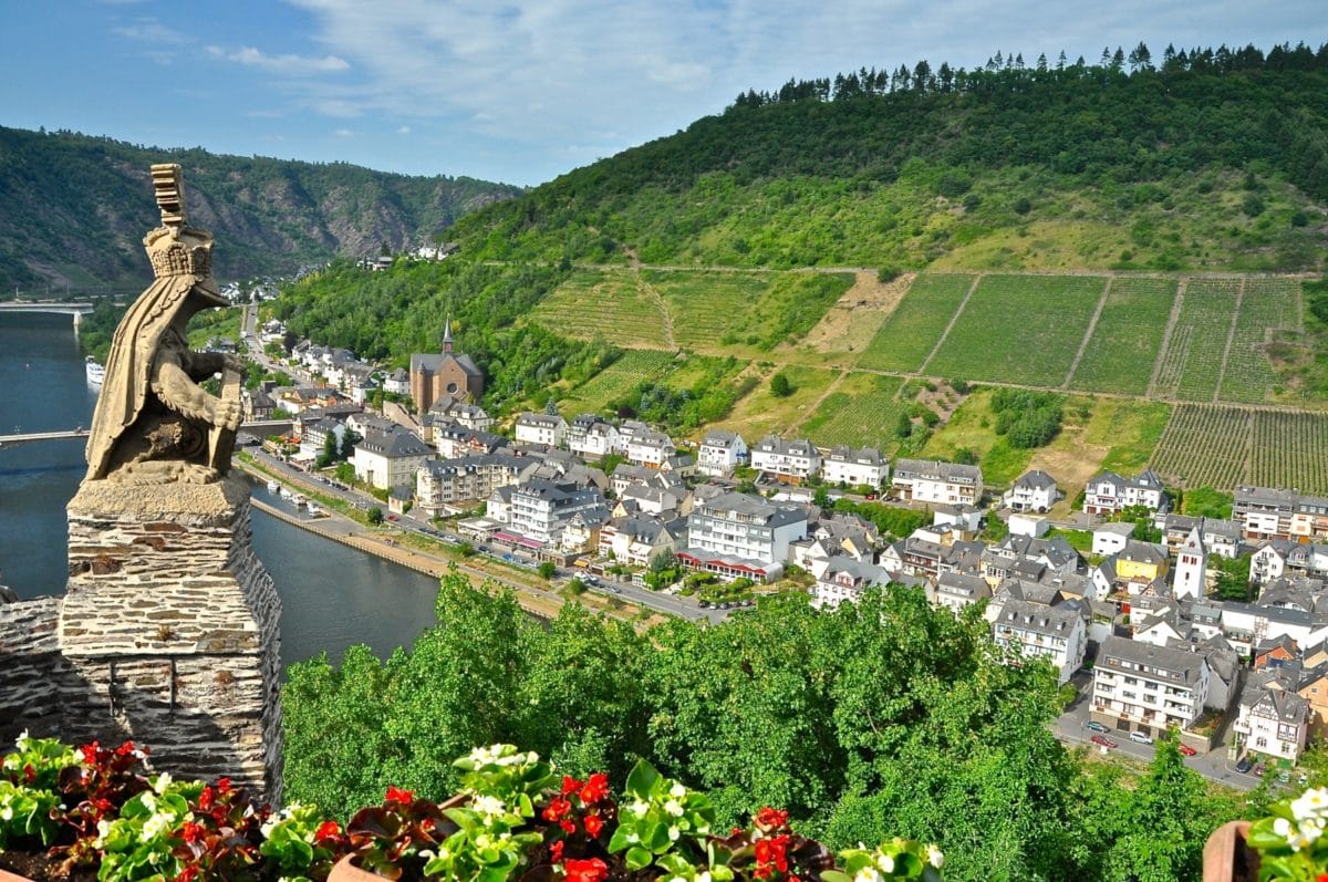 On the Mosel River in Germany at the top of Reichsburg Castle, with AmaWaterways.