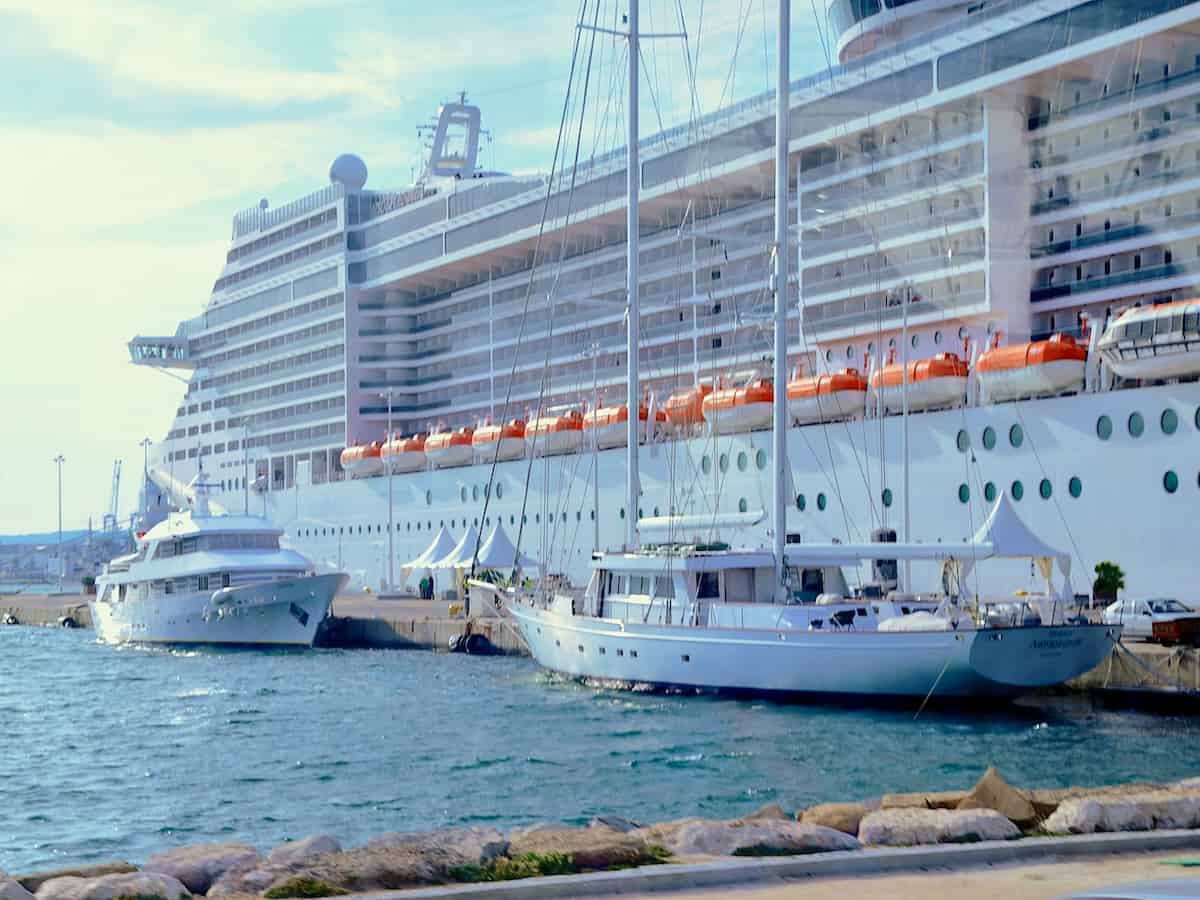 MSC Splendida docked in Toulon, France.
