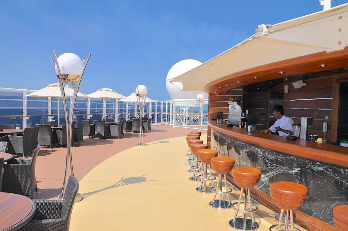 The One Bar at the One Pool deck area aboard the MSC Splendida.