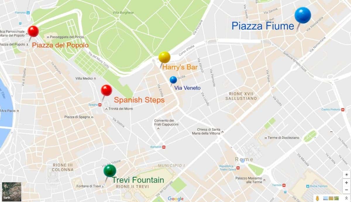 Map of Piazza Fiume Rome