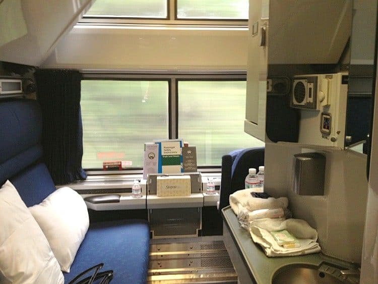 Amtrak Superliner Deluxe Bedroom with bathroom