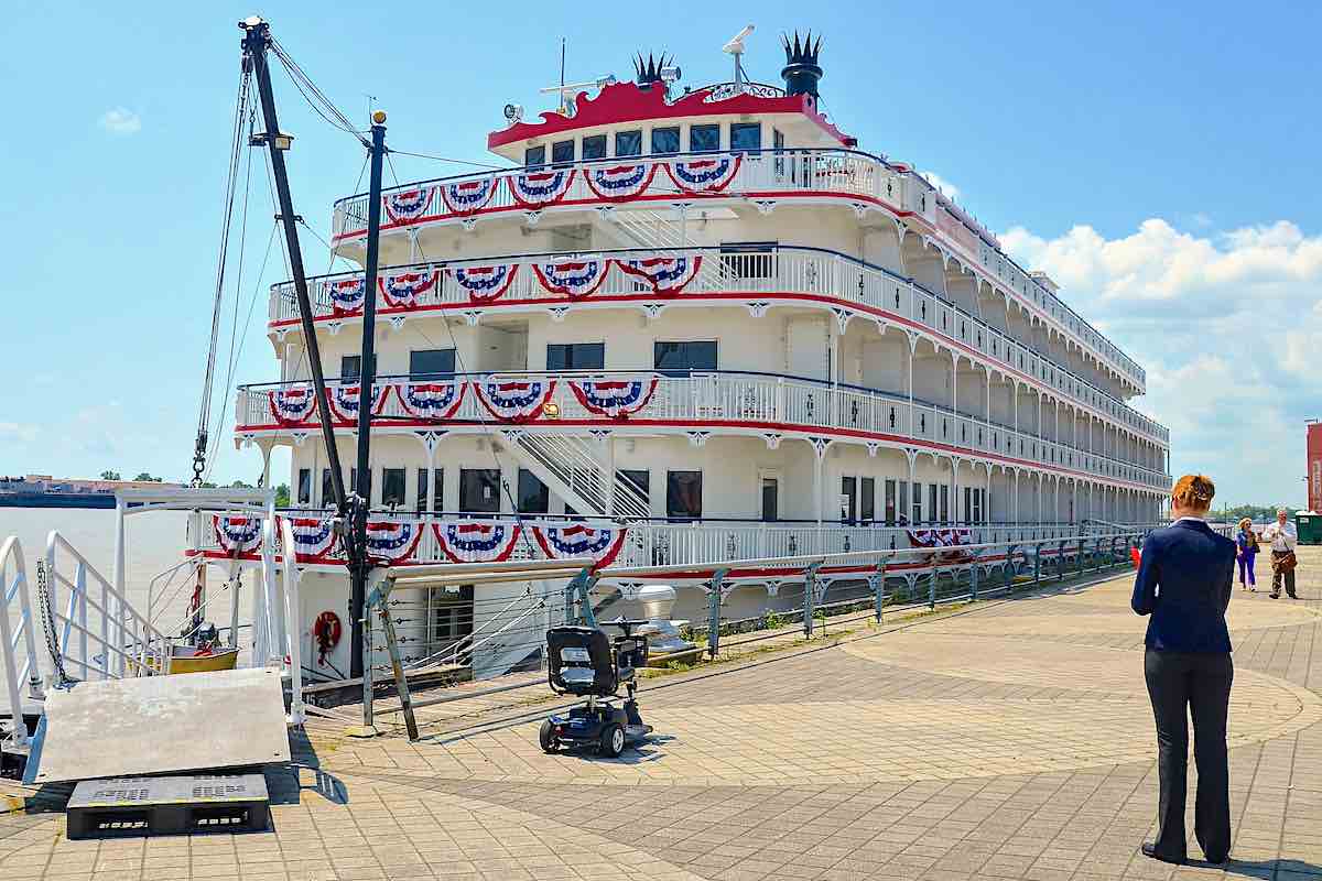 Queen of the Mississippi river ship at dock in New Orleans