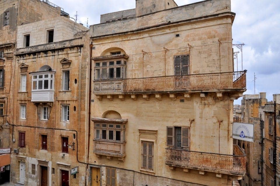 Old buildings in Old Town Valletta