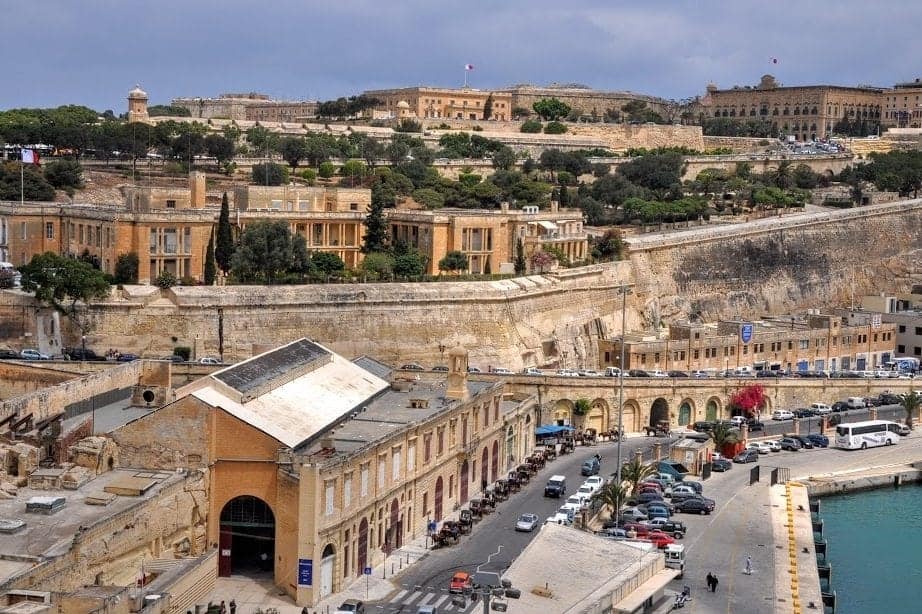 Overview of the old city in Valletta, Malta from the cruise ship.