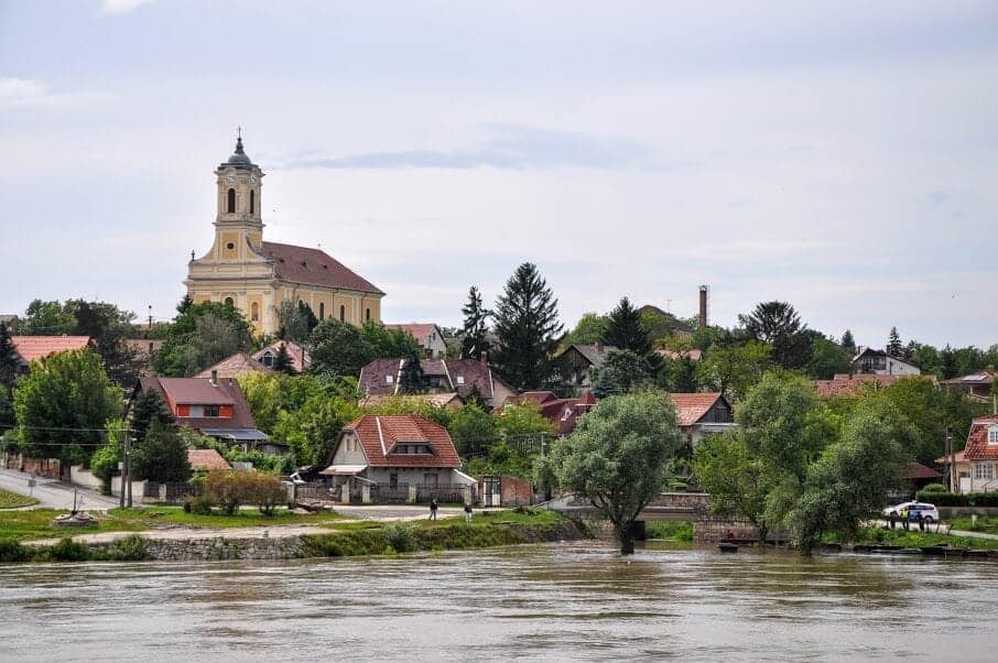 Springtime floods on the Danube River