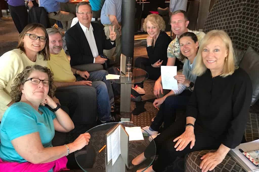 A group of friends on a Trivia Team aboard Holland America.