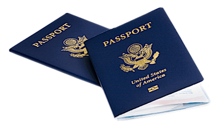 Picture of navy-colored U.S. passport books 
