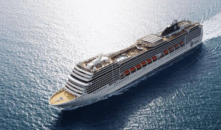 Aerial view of MSC Cruises MSC Magnifica.