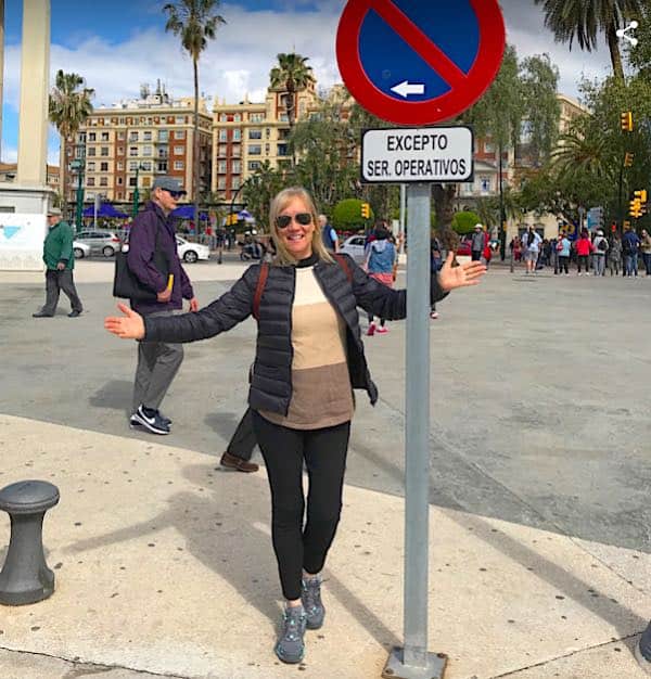 Happy solo cruiser in Downtown in Magala, Spain.