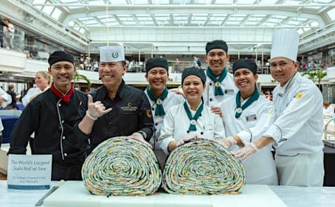 How Do You Create the Largest Sushi Roll at Sea?