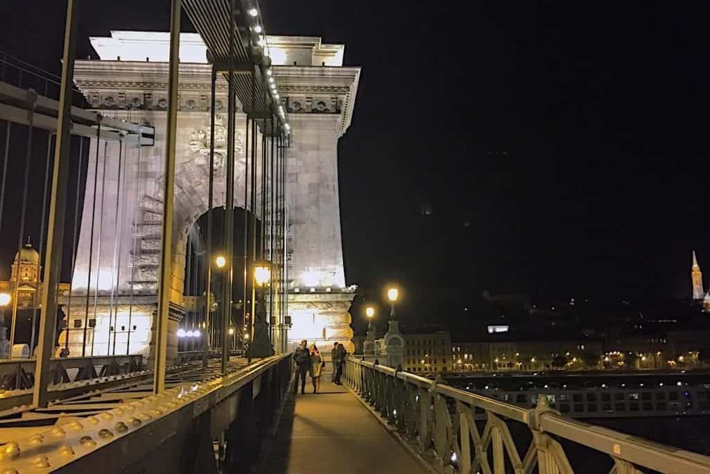 Budapest Chain Bridge at night