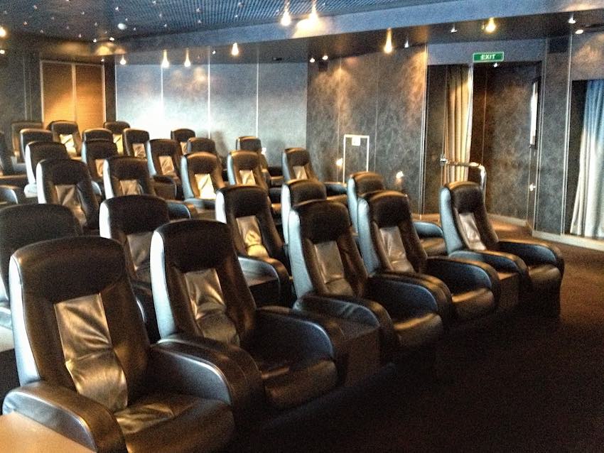 Eurodam movie theater with lounge chairs