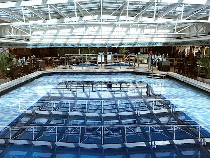 Eurodam pool with sliding dome.