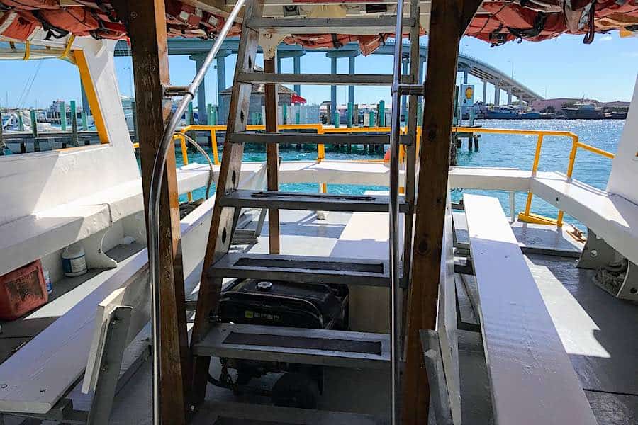 Aboard the ferry boat from Nassau to Paradise Island and Atlantis Resort.