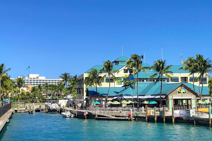 Margaritaville at Paradise Island, near the ferry boat dock.