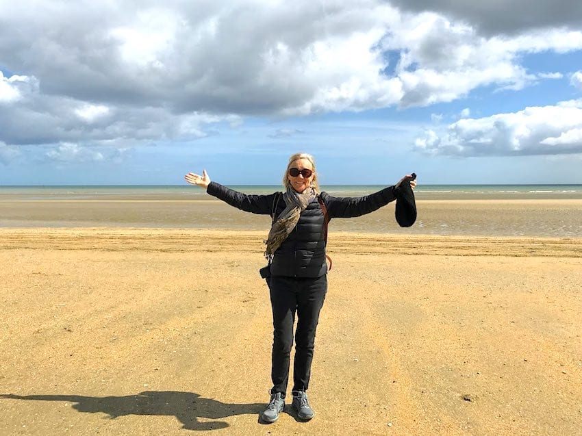 Me standing in the sand at Utah Beach. 