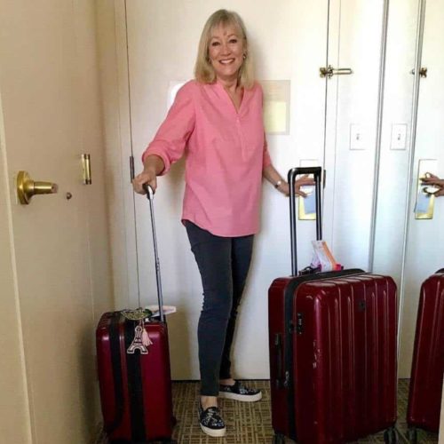 Me with my two Delsey suitcases.