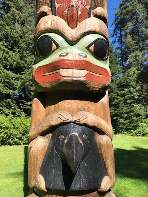 Totem pole in Sitka National Historical Park