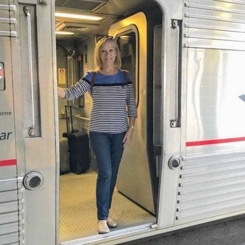Me Aboard Amtrak Train to Cruise Port