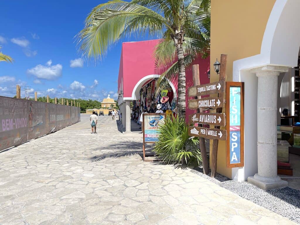 Costa Maya walkway to taxi area.