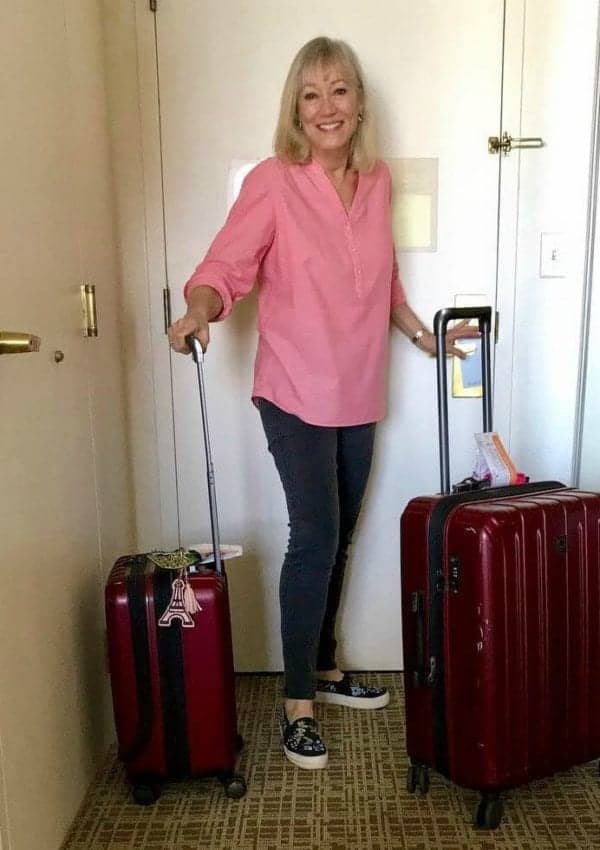 Sherry and suitcases for another solo female travel adventure.