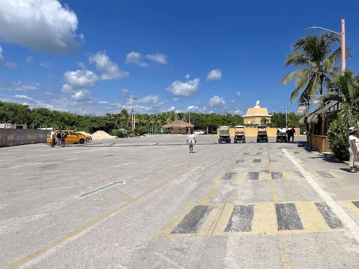 The Costa Maya, Mexico taxi and golf cart rental area. 