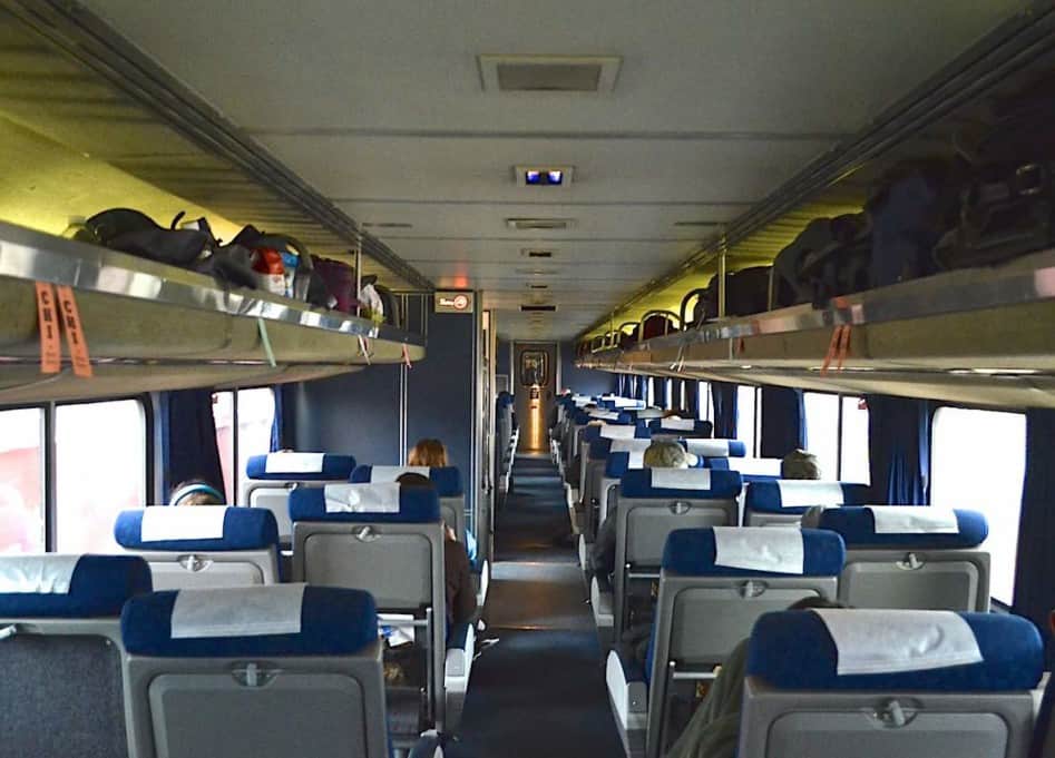 Amtrak coach seats Capitol Limited