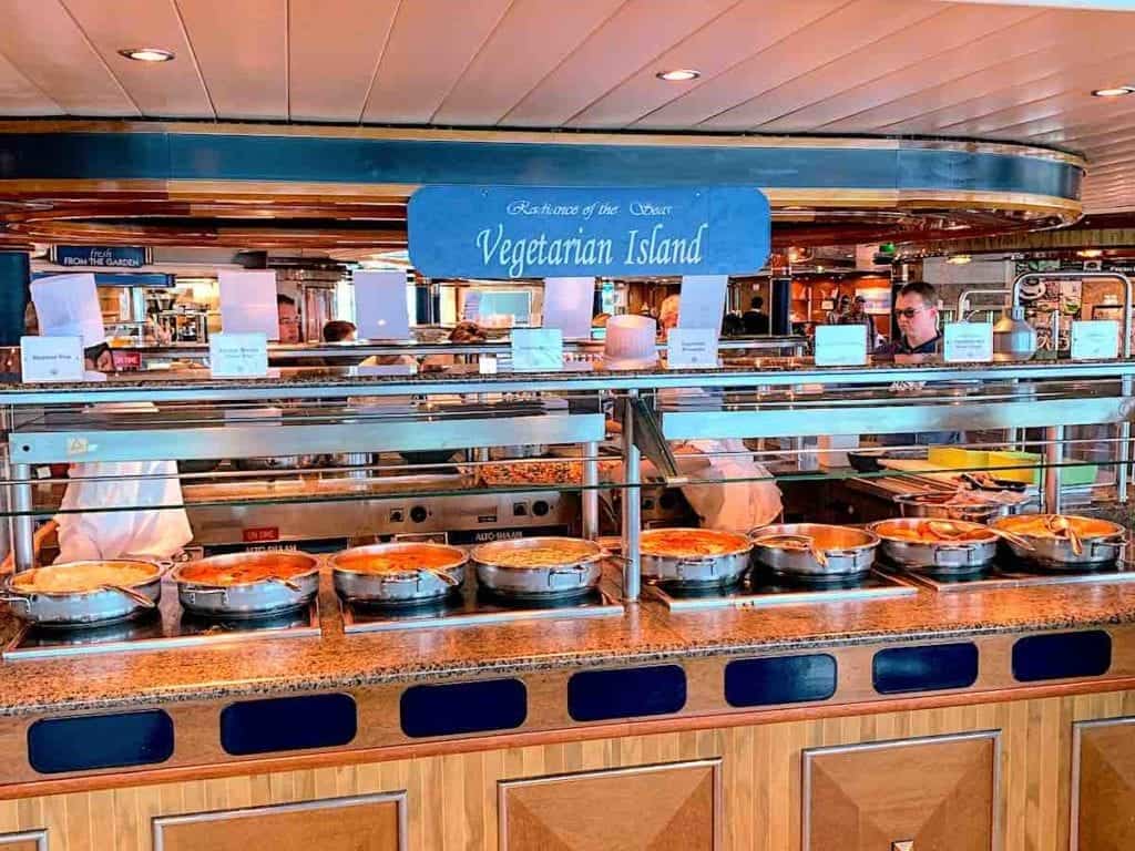 Radiance of the Seas Windjammer Vegetarian Buffet.