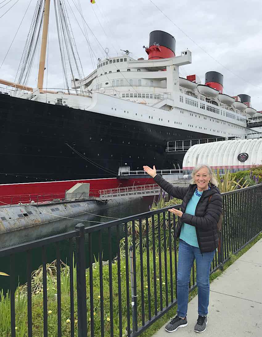 I'm standing in front of the Queen Mary Hotel in Long Beach
