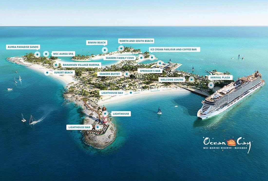 MSC Cruises Ocean Cay Map