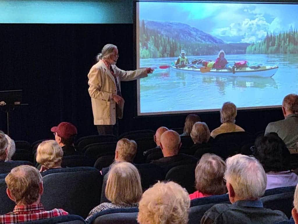 Long time Alaska resident, Jeff Budd, at his enrichment talk about the Yukon River.