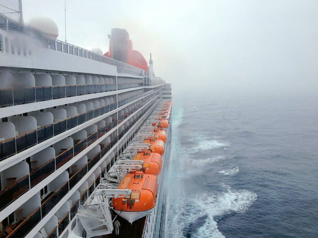 Queen Mary 2 lifeboats.