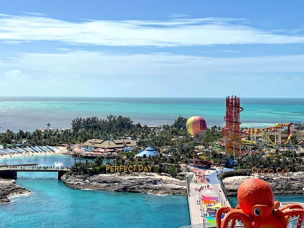 View of Perfect Day at CocoCay from ship
