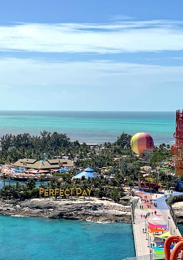 View of Perfect Day at CocoCay from our ship.