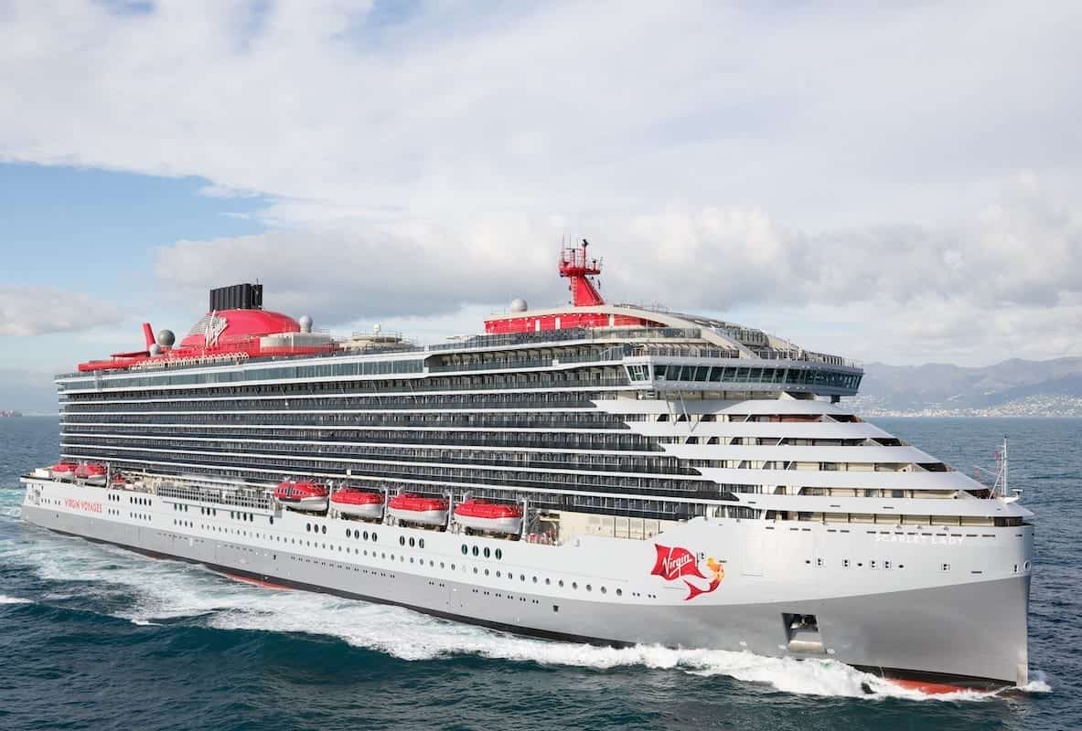 Virgin Voyages first cruise ship Scarlet Lady at sea