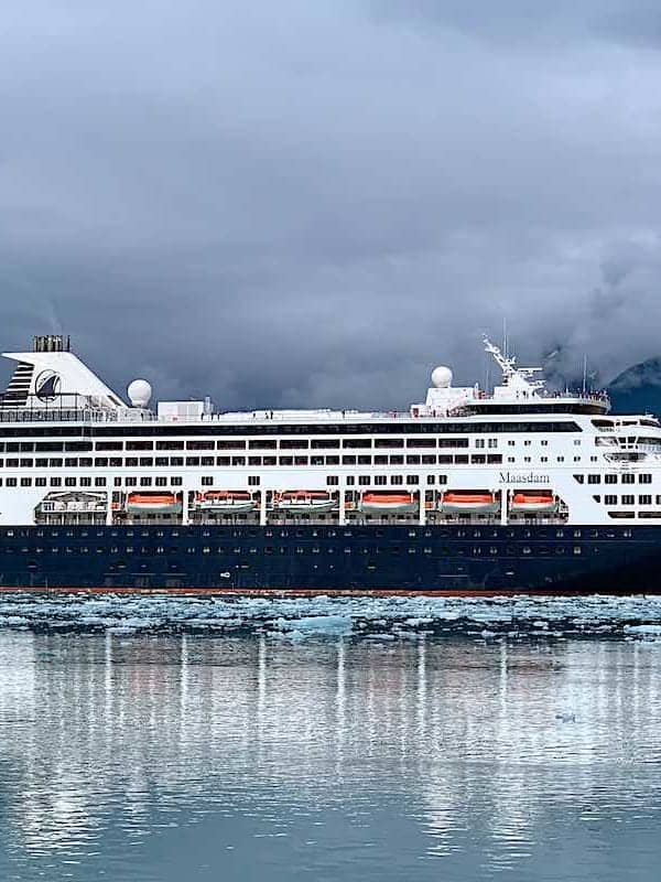 View of Holland America ship in Glacier Bay
