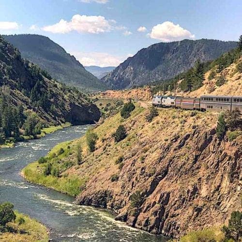 Amtrak California Zephyr along the Colorado River