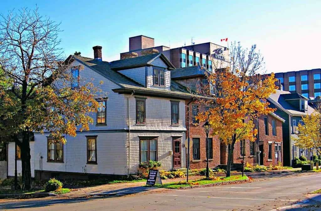 Typical neighborhood in Charlottetown on Prince Edward Island.