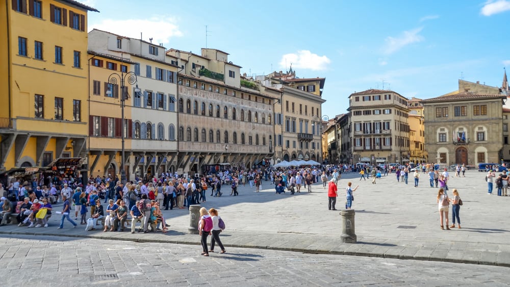 Piazza Santa Croce in Florence Italy