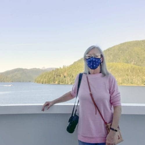 wearing a mask on board Alaska Ferry cruise