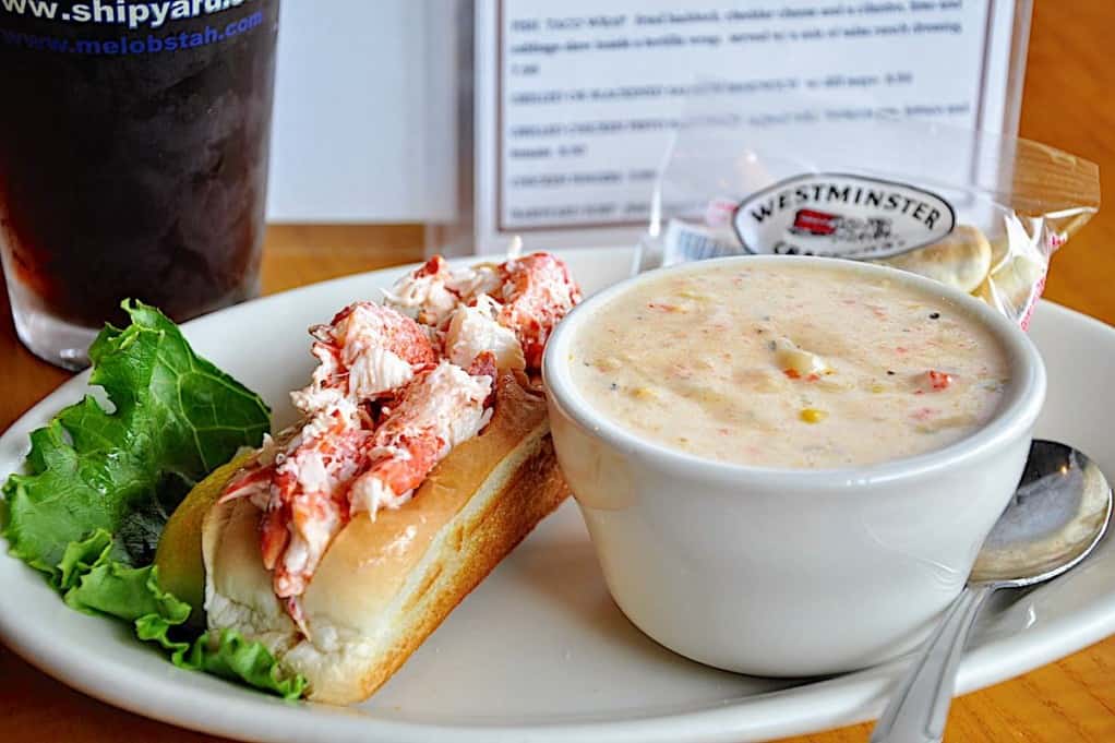 lobster roll in bar harbor maine.