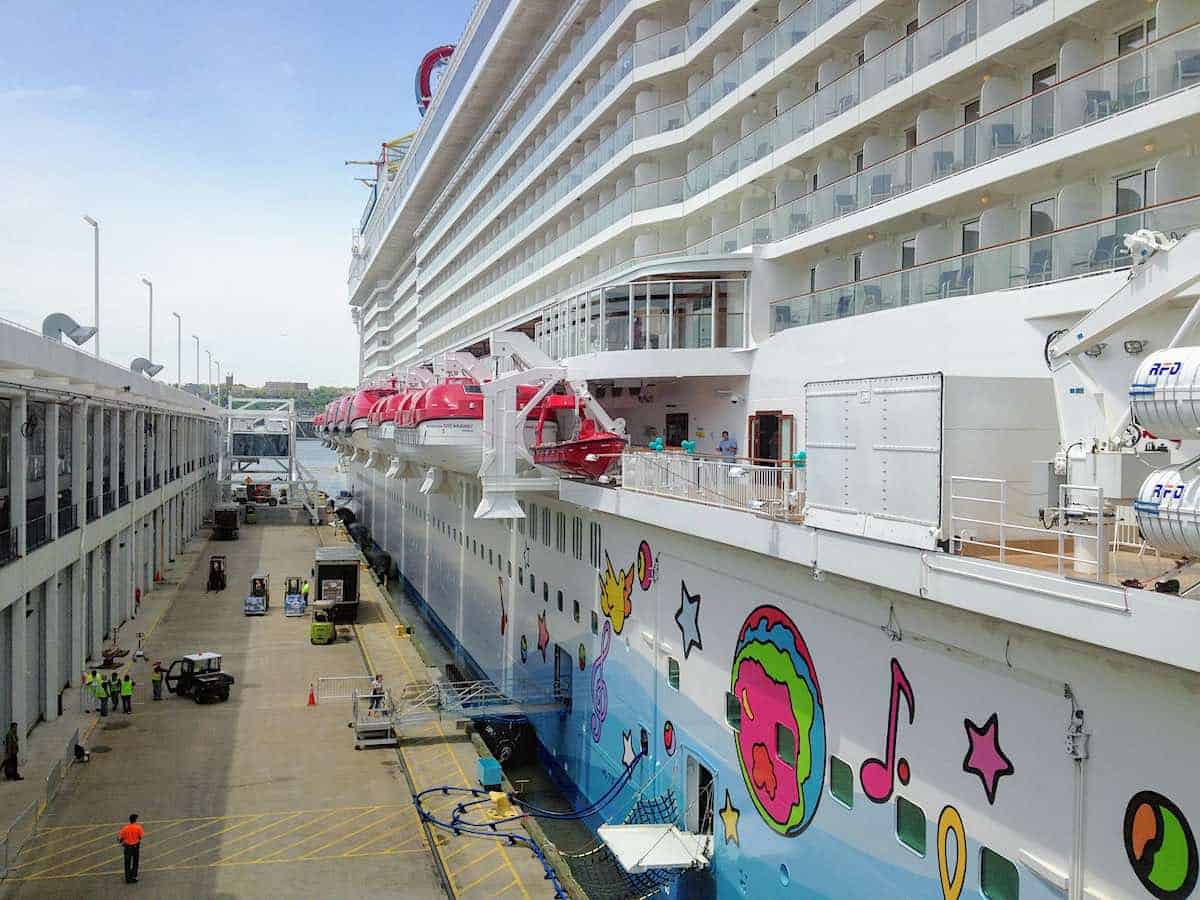 Norwegian Breakaway getting ready to cruise from New York City Manhattan Cruise Terminal